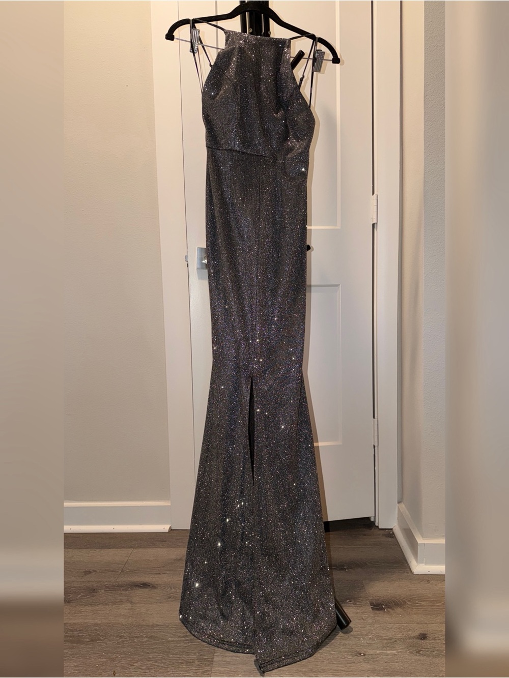 Forever 21 Sparkle Black Halter Evening Gown